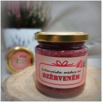 Krēmveida medus ar dzērvenēm 230g