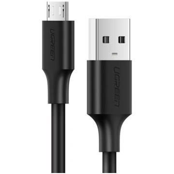 USB - mikro USB kabelis 2.4A 480Mbps 1.5m melns UG