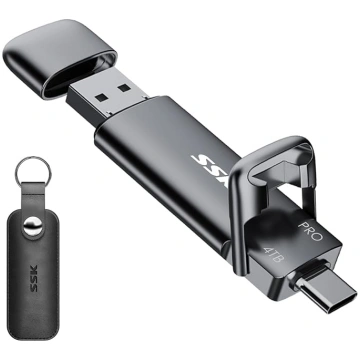 SSK USB C ārējais SSD 4TB, īpaši ātrs cietvielu di