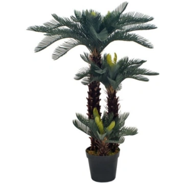 vidaXL mākslīgā cikas palma ar podiņu, 125 cm, zaļ