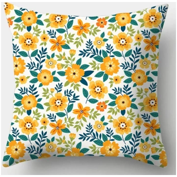 Flower Pillowcase 45cmX45cm Square Sofa Pillow Cov