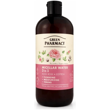 GREEN PHARMACY Micelārais ūdens 3in1 Muskatroze un