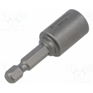 Screwdriver bit; 6-angles socket; 1/4"; HEX 10mm; 