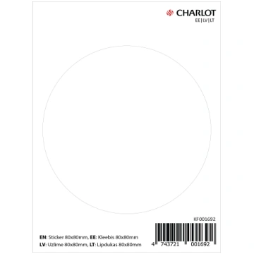 Uzlīme Charlot Aplis, 80mm, balts KF001692