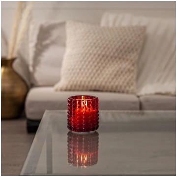 LED svece FLAMME DOTTY RED (10 cm)
