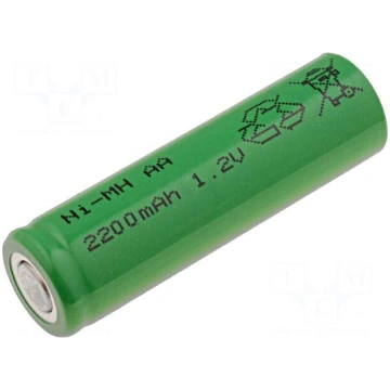 Re-battery: Ni-MH | AA | 1.2V | 2200mAh | Ø14.5x48