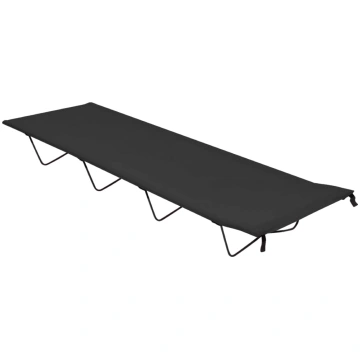 Kempinga gulta, 180x60x19 cm, melns oksforda audum