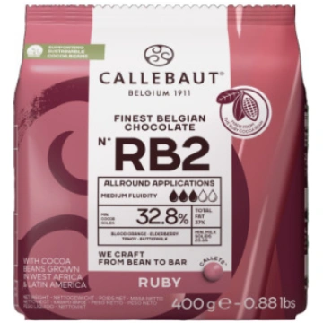 Callebaut RB2 rubīna šokolādes pilieni, 400 g Barr