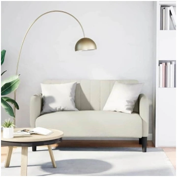 Two-Seater Velvet Sofa, Cream, 124 x 68 x 74 cm, w