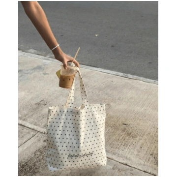 TOTEBAG - GREEN DOTS JAY