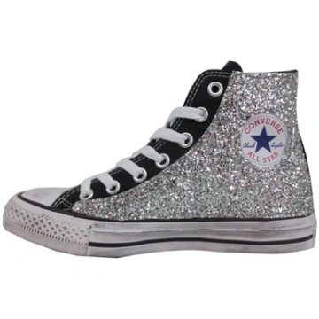 Converse Glitter Argento Nero Brillantini Accessor