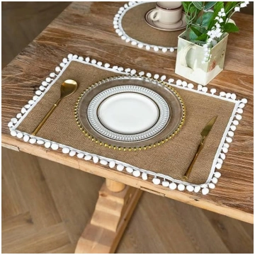 Rectangular Washable Place Mats, Set of 6, Oblong 