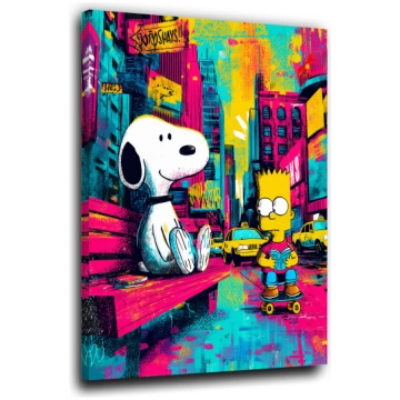 Beagle Comic e Bart nella New York pop art graffit