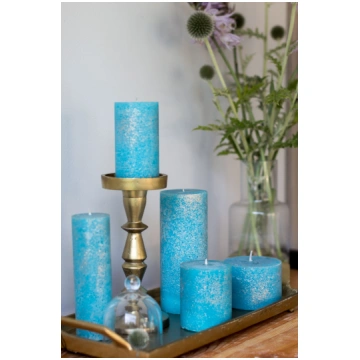 Set of candles, ocean with golden shimmer
