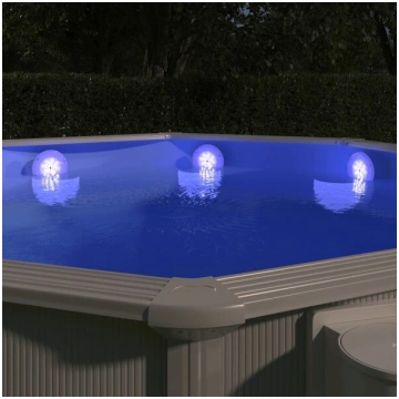 vidaXL iegremdējama, peldoša baseina LED lampa, ar