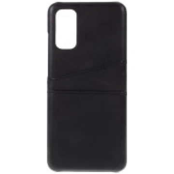 Double Card Slots PU Leather Coated PC Back Case p