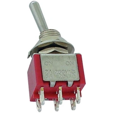 VERTICAL TOGGLE SWITCH DPDT ON-OFF-ON - PCB TYPE T