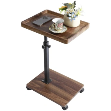 YYW Adjustable C-Shaped Side Table with Wheels 360