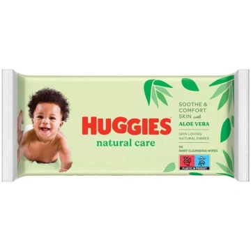 Huggies Kids mitrās salvetes Natural Care Aloe Ver