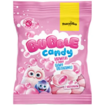 BUBBLE Candy karameles pildītas ar košļājamās gumi