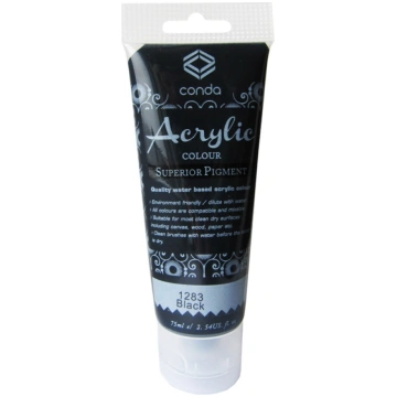 Akrila krāsa, 75ml, 1283 melna (Ivory Black) - 550