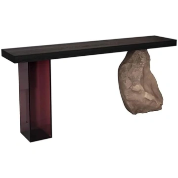 Foyer-Sofatisch Schmal Schlichter Schwarzer Verand