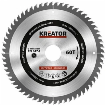 Zāģa ripa kokam, 190 mm Kreator