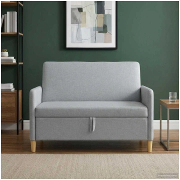 Sofas ar uzglabāšanu gaiši pelēka 122 x 78 x 87 cm