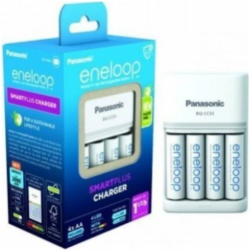 eneloop Panasonic Charger Smart Quick BQ-CC55 + 4x