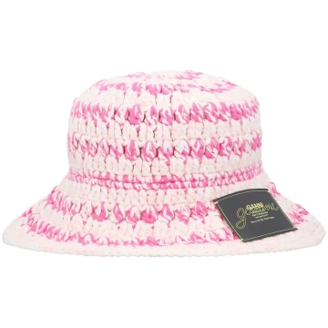 Ganni - Cotton Crochet Bucket Hat - izmērs XS/S