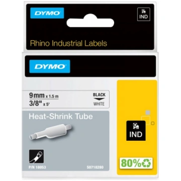 Dymo Rhino Termocaurulīte 18053 9mm x 1.5m melns u