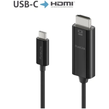 PureLink USB-C to HDMI Cable, Active 4K 1.0m, Blac