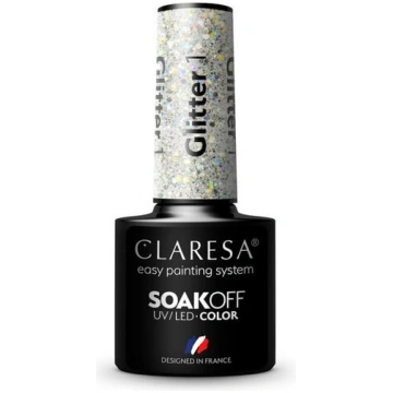 Noturīga hibrīda nagu laka Claresa Glitter 1, 5 g