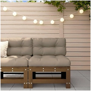 Homgoday Garden Middle Sofa Brown 1 Solid Pine Woo