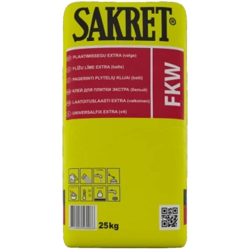 Sakret FKW 5kg (C2TE) Balta elastīga flīžu līme