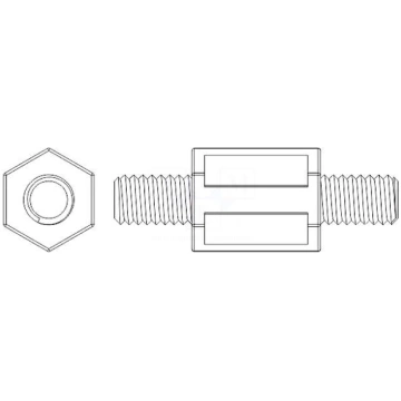 Screwed spacer sleeve | hexagonal | polyamide | M3