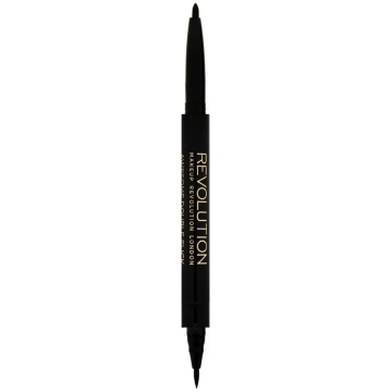 Makeup Revolution divpusējs melns acu zīmulis. Lie
