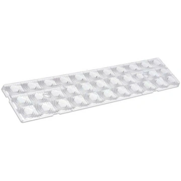 LED lens; rectangular; plexiglass PMMA; transparen
