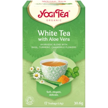 Yogi Tea BIO baltā tēja ar alveju, 17pac./30,6g