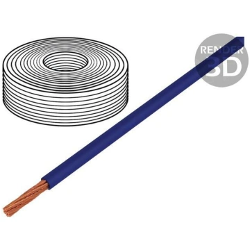 Wire; LifY; 1x0.1mm2; stranded; Cu; PVC; blue; 300
