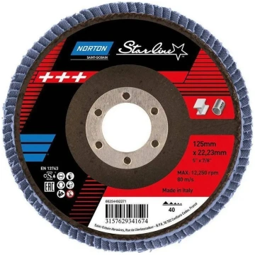 Slīpēšanas lāpstiņu disks Norton Clipper FLD FDTF 