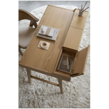 Desk Table Kaat Natural Zuiver, DUTCH BONE, White