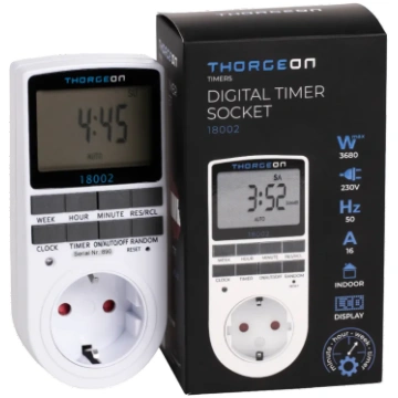 Digitālais taimeri kontaktligzda 24/7h, 16A, 3680W
