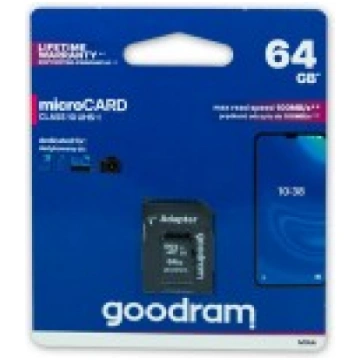 GoodRam 64GB Micro SDHC Card UHS-I class10 ar SD A