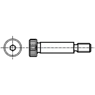 Shoulder screw | Mat: steel | Thread len: 7mm | Th