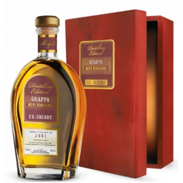 Tosolini Grappa Barrique Ex-Sherry Astuccio in Leg