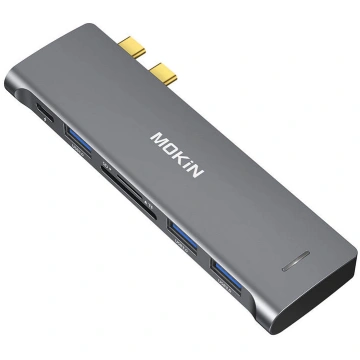 HUB 6in2 MOKiN USB-C priekš Macbook 3xUSB-A 1xUSB-