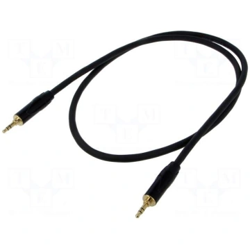 Cable | Jack 3.5mm plug,both sides | 1m | black | 