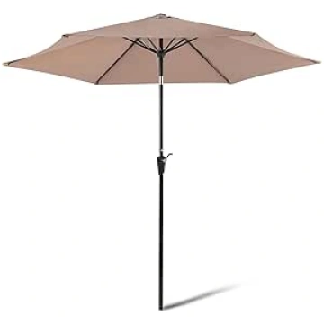 Amazon Basics 305cm Light Brown Parasol with Push 