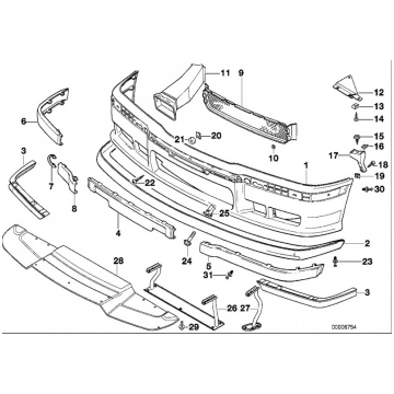 BMW 3 E36 91-98 bampera spoileris M3 type 51112264
